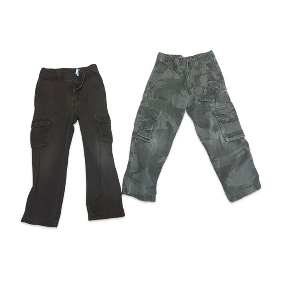Lot of 2 Boys Cargo Pants Size 6/7 Sonoma Camo Gray